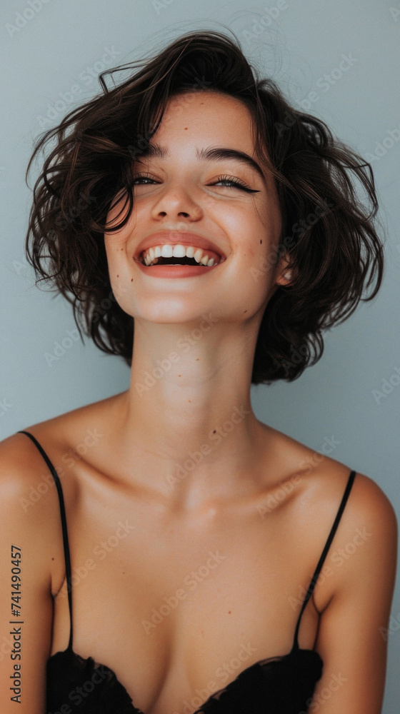 Happy attractive confident young adult or mid aged European woman posing for beauty aesthetic portrait. Beautiful lady smiling on background, attractive female model looking at camera. Close up face . Happy attractive confident young adult or mid aged European woman posing for beauty aesthetic portrait. Beautiful lady smiling on background, attractive female model looking at camera. Close up face .