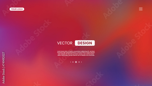 Abstract futuristic technology blurred summer orange green red blue liquid neon light colours background dynamic geometric shape website landing page, banner template. Login homepage design.