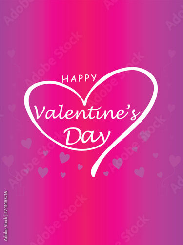 Happy valentines day. Vector banner, greeting card, flayer, poster, with text Happy valentines day