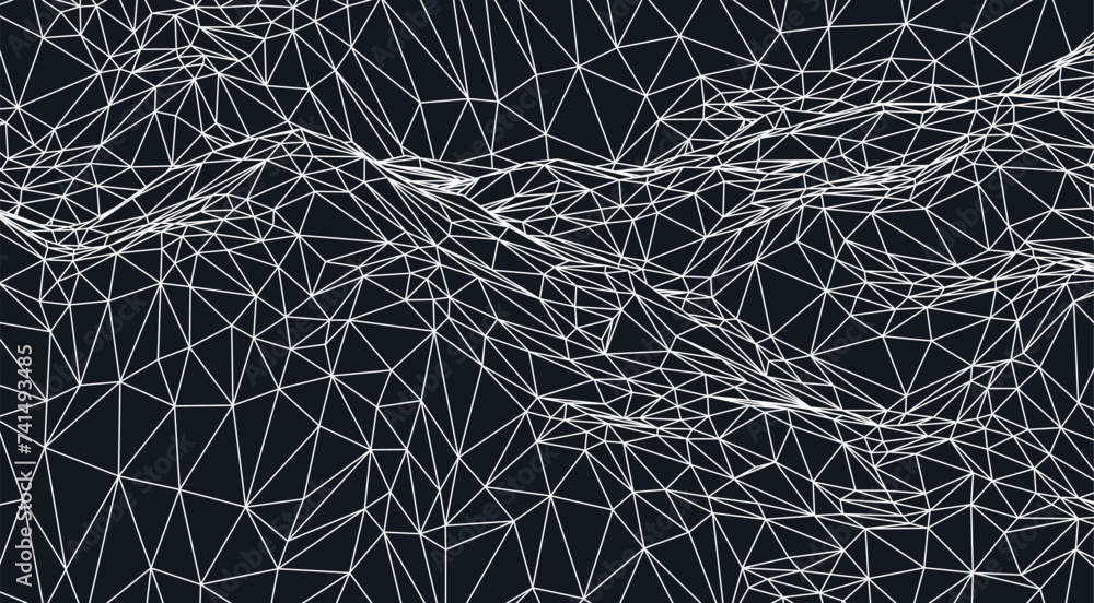 Obraz premium Lattice structure. Science or technology background. Graphic design. 3d grid surface. Abstract vector illustration.