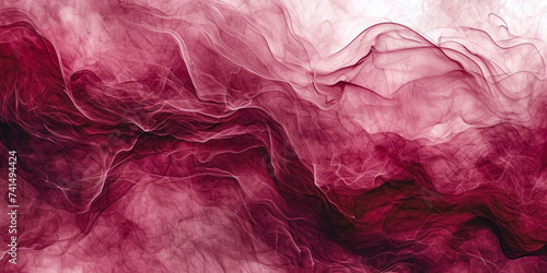Abstract swirl of rich burgundy ink on a pristine white canvas, creating a luxurious and velvety texture with depth