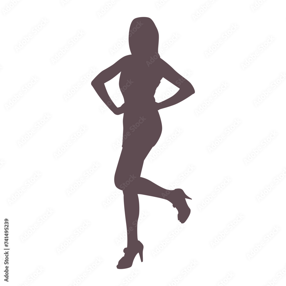 flat women silhouette vector
