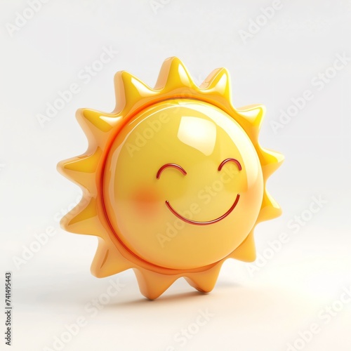 Smiling Sun Cartoon Character