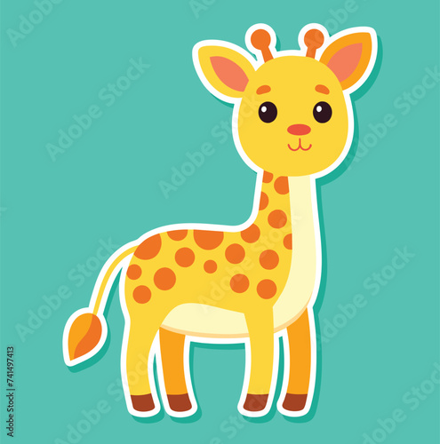 Cute giraffe illustration vector design