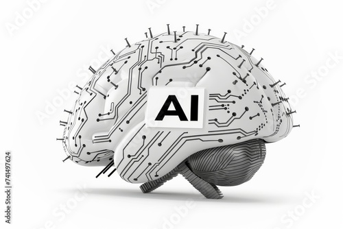 AI Brain Chip gene therapy. Artificial Intelligence brain computer interface mind heterojunction bipolar transistors axon. Semiconductor pulsed laser circuit board evolution photo