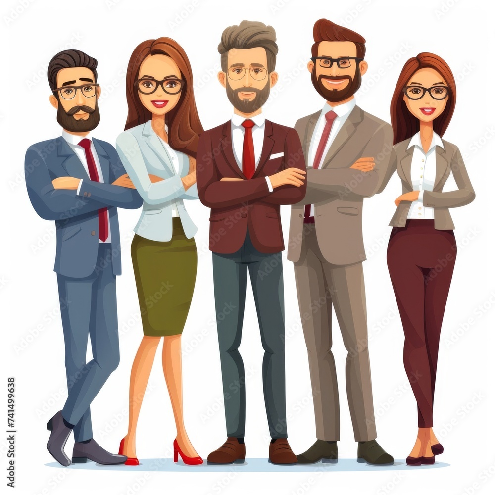 Group of business people isolated on a white background Group of business people isolated on a white background