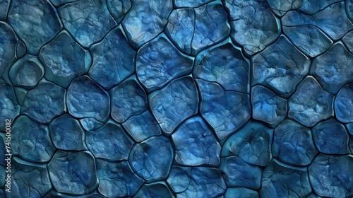 Blue lizard skin texture background, crocodile leather fabric material backdrop photo