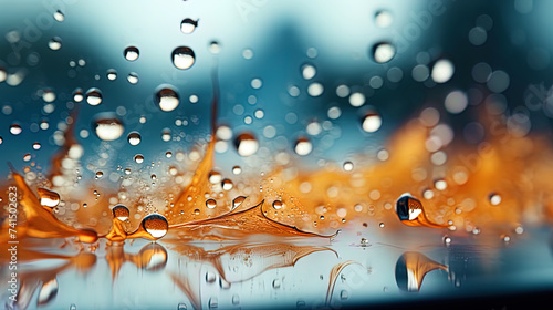 A delicate colored background consisting of drops of water on glass  like a watercolor picture of