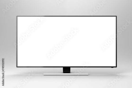 white empty blank monitor mockup. wide flatscreen monitor, 4K TV flat screen lcd or oled, plasma