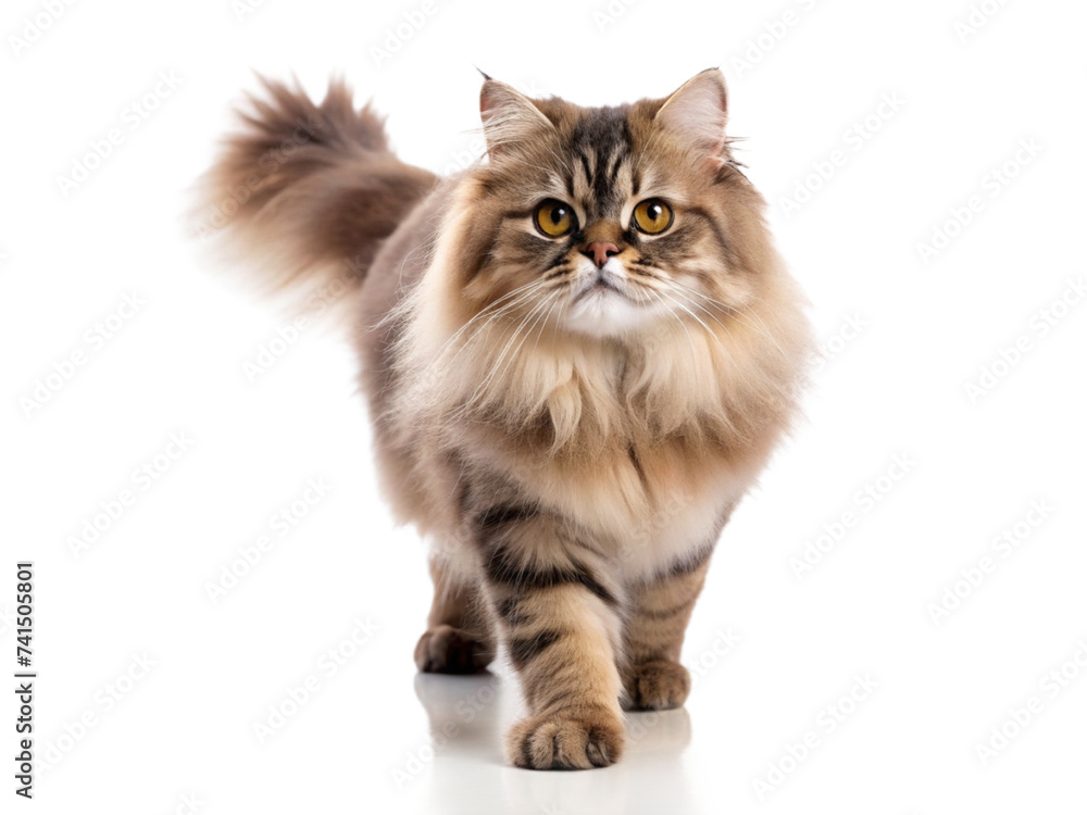 Persian , cat isolated white background