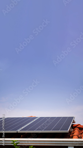 Solar Energy Photovoltaic Panel on a Roof