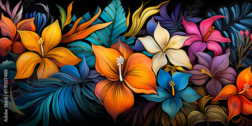 Tropical Floral Illustrations. photo