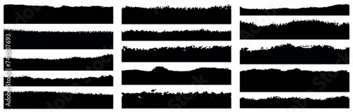 Big bundle of paint brush set collection. Grunge badge brush, ink brush strokes, Ink splatter, brushes, lines, Boxes, rectangle. Ink graffiti square frame. Various shapes artistic black paintbrush