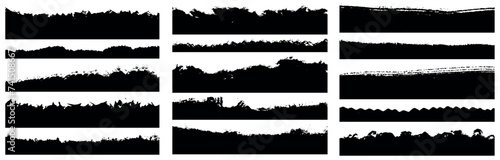 Big bundle of paint brush collection. Grunge badge brush, ink brush strokes, Ink splatter, brushes, lines, Boxes, rectangle, Ink graffiti, square, frame. Distressed grunge Ink stains onyx.
