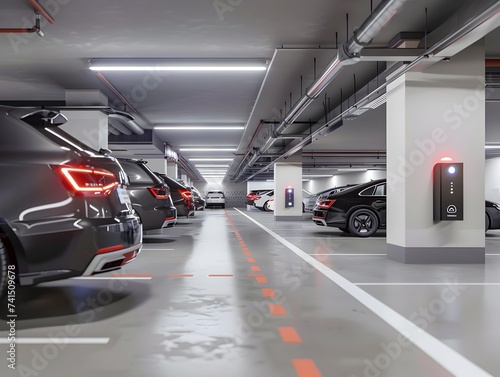 Modern and Efficient Electric Vehicles Parking Garage