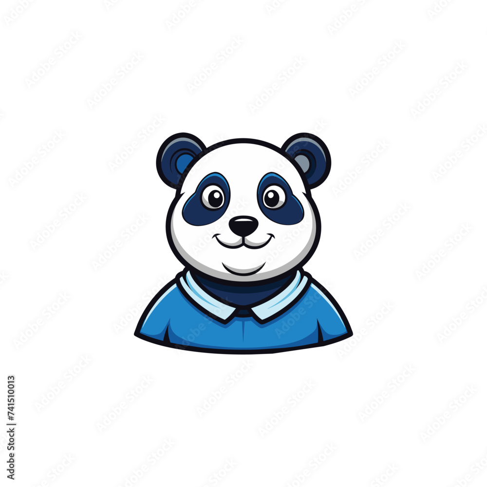 Fototapeta premium Cute baby panda character logo vector illustration