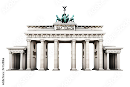 Detailed Brandenburg Gate Miniature isolated on transparent background photo