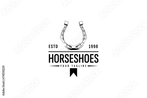 horseshoe logo vector icon illustration photo