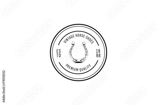 horseshoe logo vector icon illustration