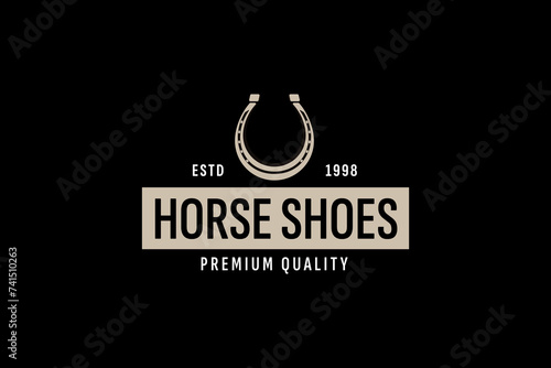 horseshoe logo vector icon illustration