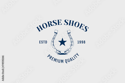 horseshoe logo vector icon illustration