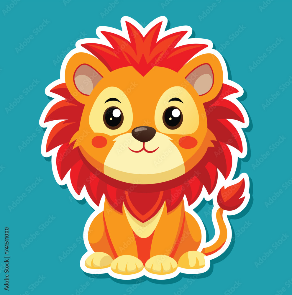 Fototapeta premium Cute Lion illustration vector design