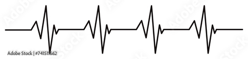 Black heartbeat icon. Vector illustration. Heartbeat sign in flat design. eps 10	

