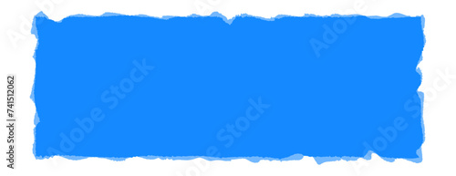 Ripped rectangle, jagged blue paper banner vector illustration