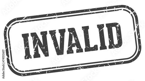 invalid stamp. invalid rectangular stamp on white background