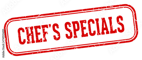 chef's specials stamp. chef's specials rectangular stamp on white background