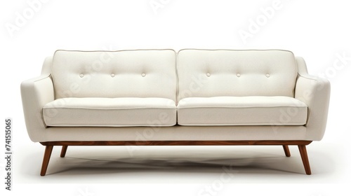 minimalist white sofa isolated on a white background © Matthew