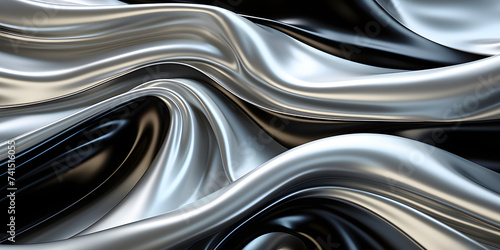 Glossy Silver Liquid Texture Background. Melted Metal Background