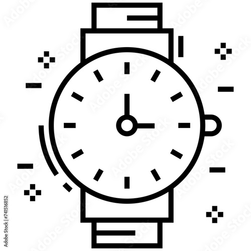 Wristwatch line  icon design 