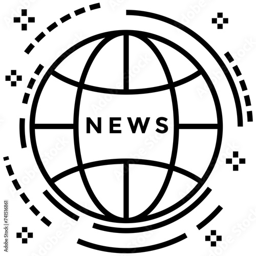 Global news line  icon design 