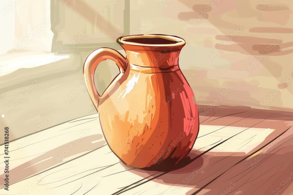 Brown Vase on Wooden Table Brown Vase on Wooden Table