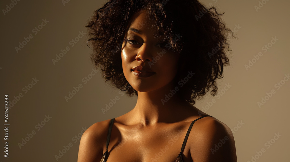 Captivating Black Woman with Curly Hair in Lace Top Captivating Black Woman with Curly Hair in Lace Top