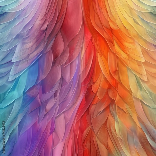 Gradient colourful wings texture backdrop, bird's wings background © Prometheus 