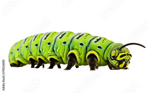 Caterpillar in Early Metamorphosis Stage on white background