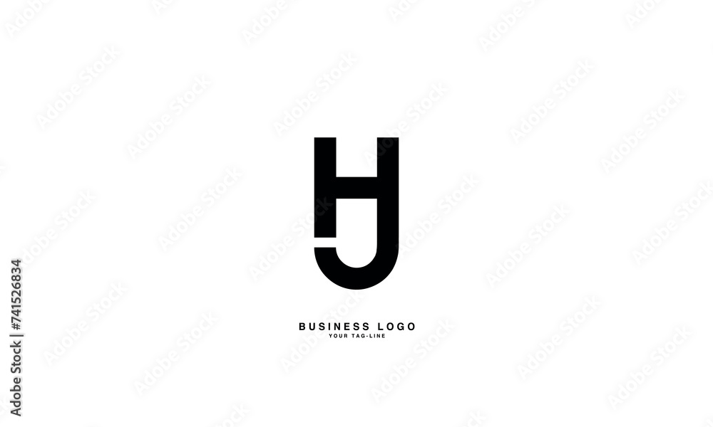 HJ, JH, H, J, Abstract Letters Logo Monogram HJ, JH, H, J, Abstract Letters Logo Monogram
