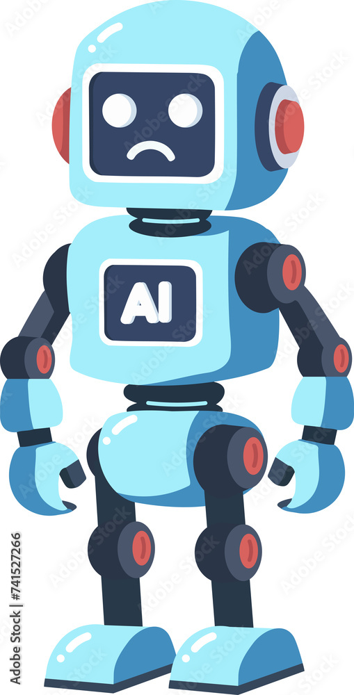 robot ai character in flat robot ai character in flat