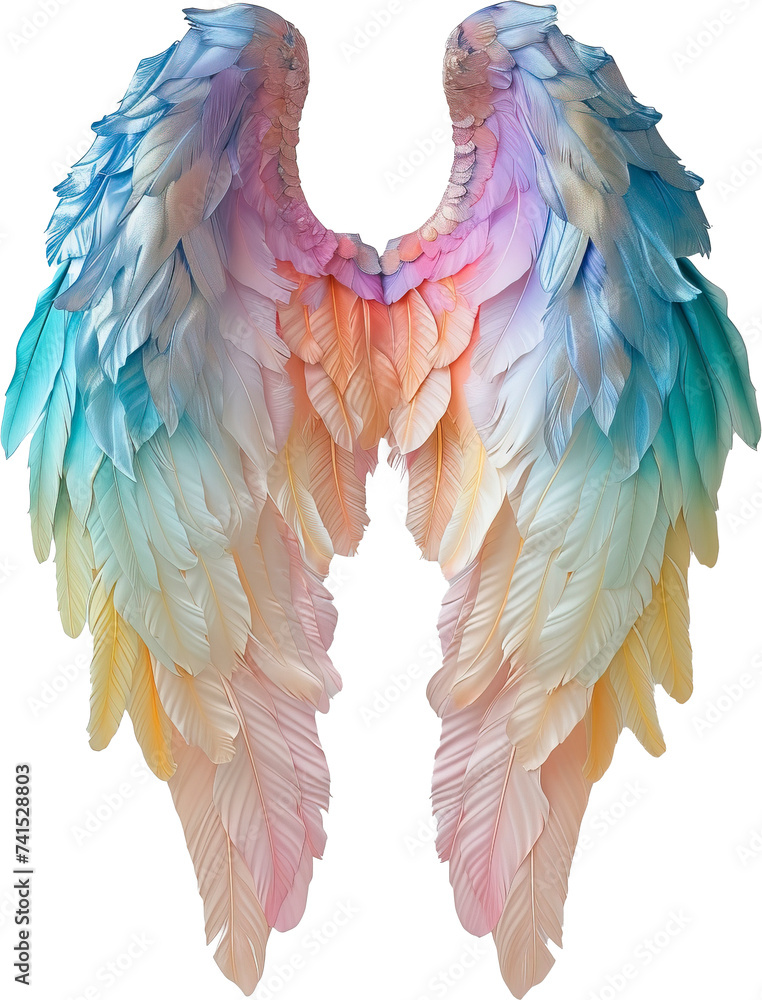 Fototapeta premium Angel wings isolated on transparent background