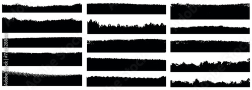 Big bundle of paint brush set collection. Grunge badge brush, ink brush strokes, Ink splatter, brushes, lines, Boxes, rectangle, grungy. Hand-drawn Ink graffiti square frame. artistic black paintbrush