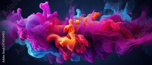 abstract fusion background with waves of colorful smoke and fabric pattern