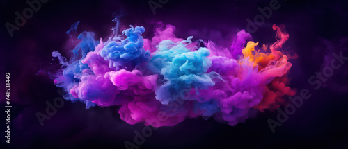 abstract fusion background with waves of colorful smoke and fabric pattern © Mik Saar