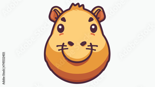 Capybara head icon. Cute cartoon kawaii funny bab