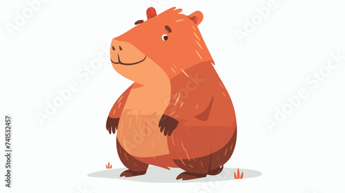 Capybara standing icon. Cute cartoon kawaii funny