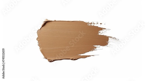 Brown paint stroke isolated on white background for artistic design projects and creative concepts