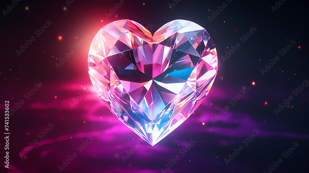 Crystal illustration with copy space, banner, flat lay, top view Crystal illustration with copy space, banner, flat lay, top view