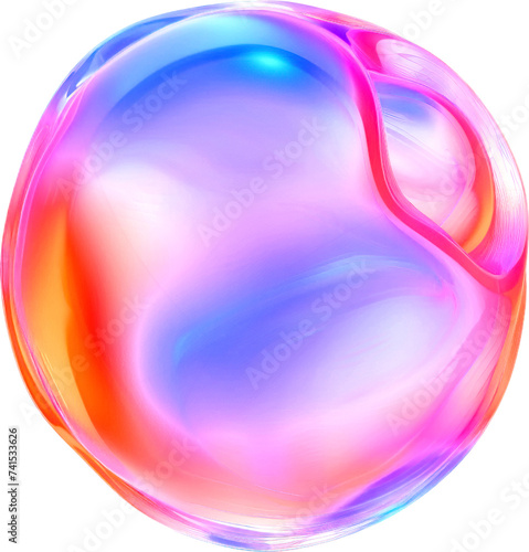 Colorful bubbles isolated on transparent background. PNG