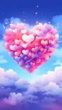 heart-shaped clouds illustration